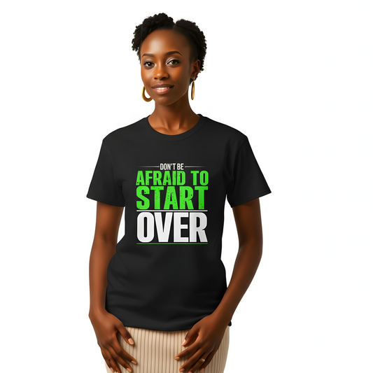 Motivational Unisex Softstyle T-Shirt - "Afraid to Start"