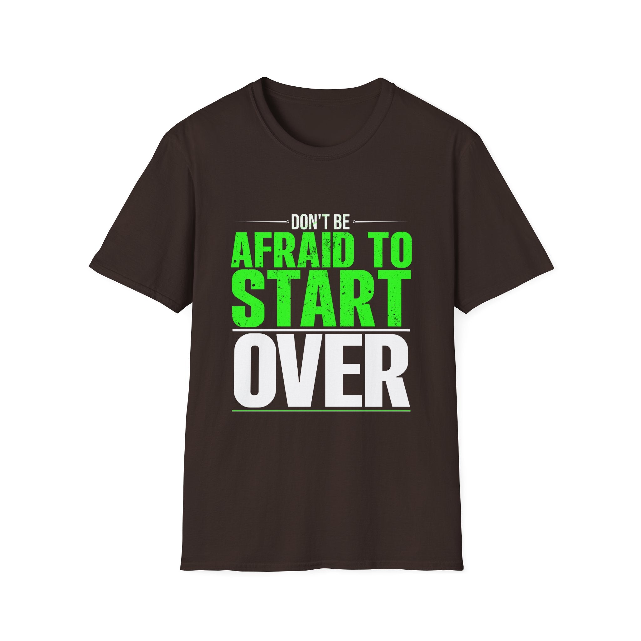 Motivational Unisex Softstyle T-Shirt - "Afraid to Start"