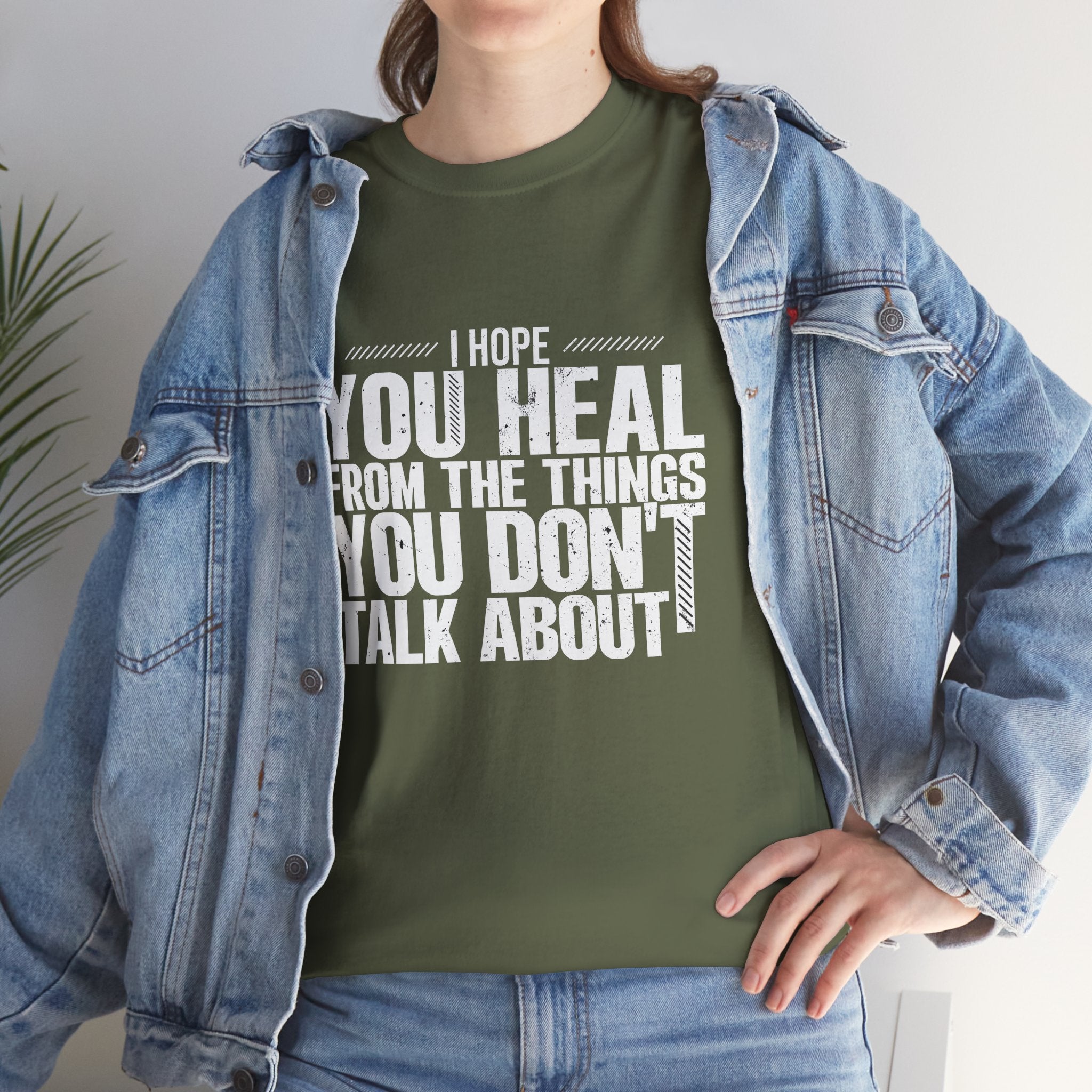 Motivational Unisex Heavy Cotton Tee - "I Hope You Heal"