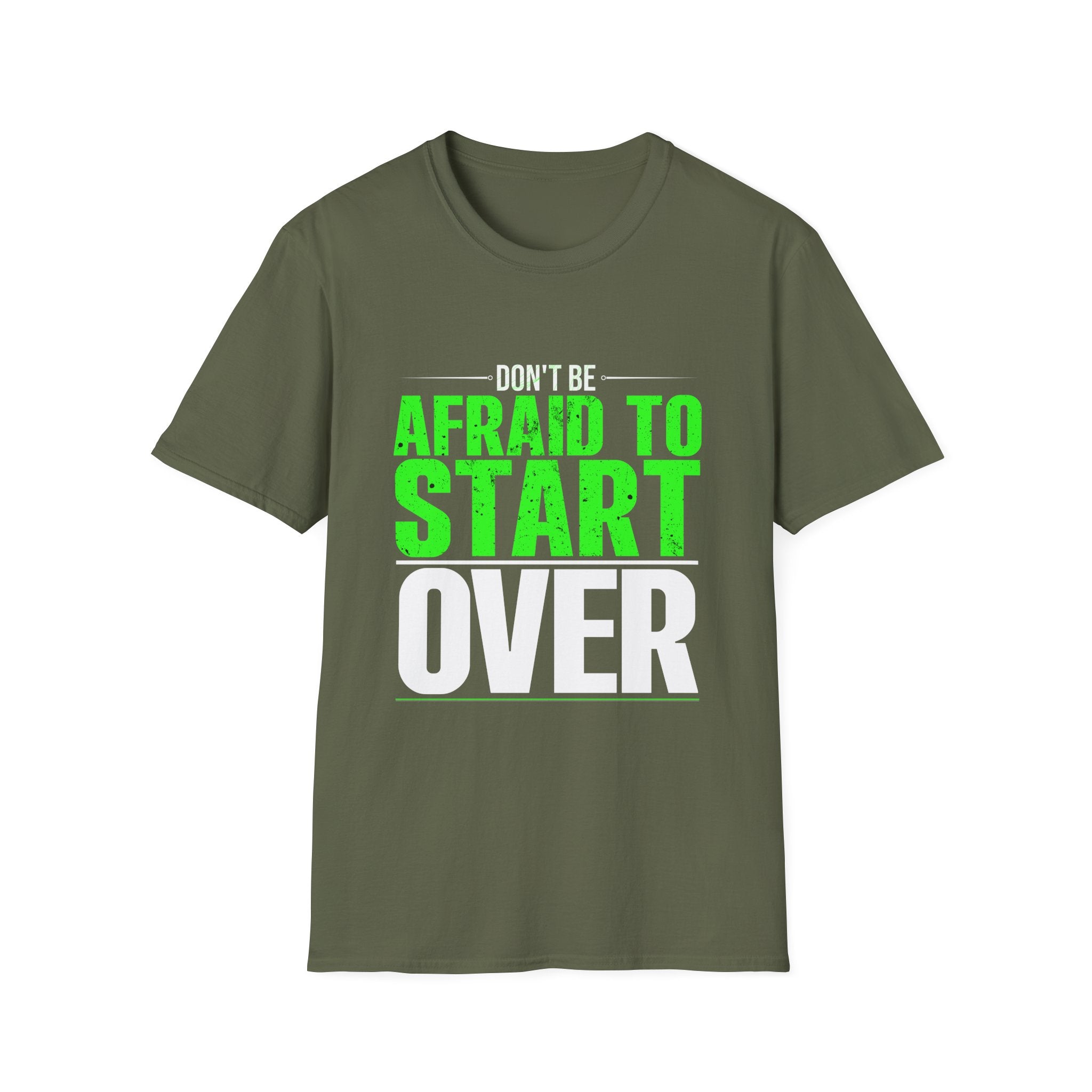 Motivational Unisex Softstyle T-Shirt - "Afraid to Start"