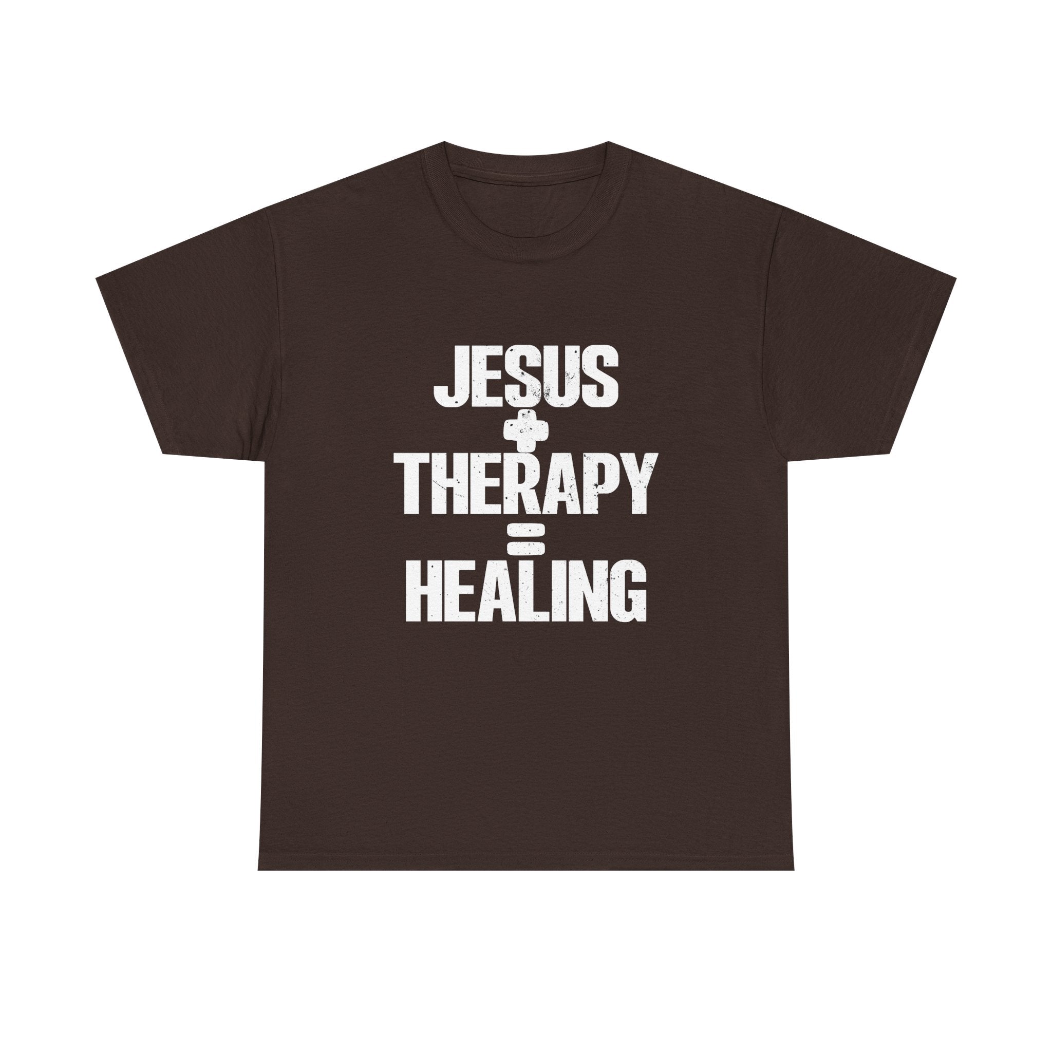 Motivational Unisex Heavy Cotton Tee - "JESUS + THERAPY"