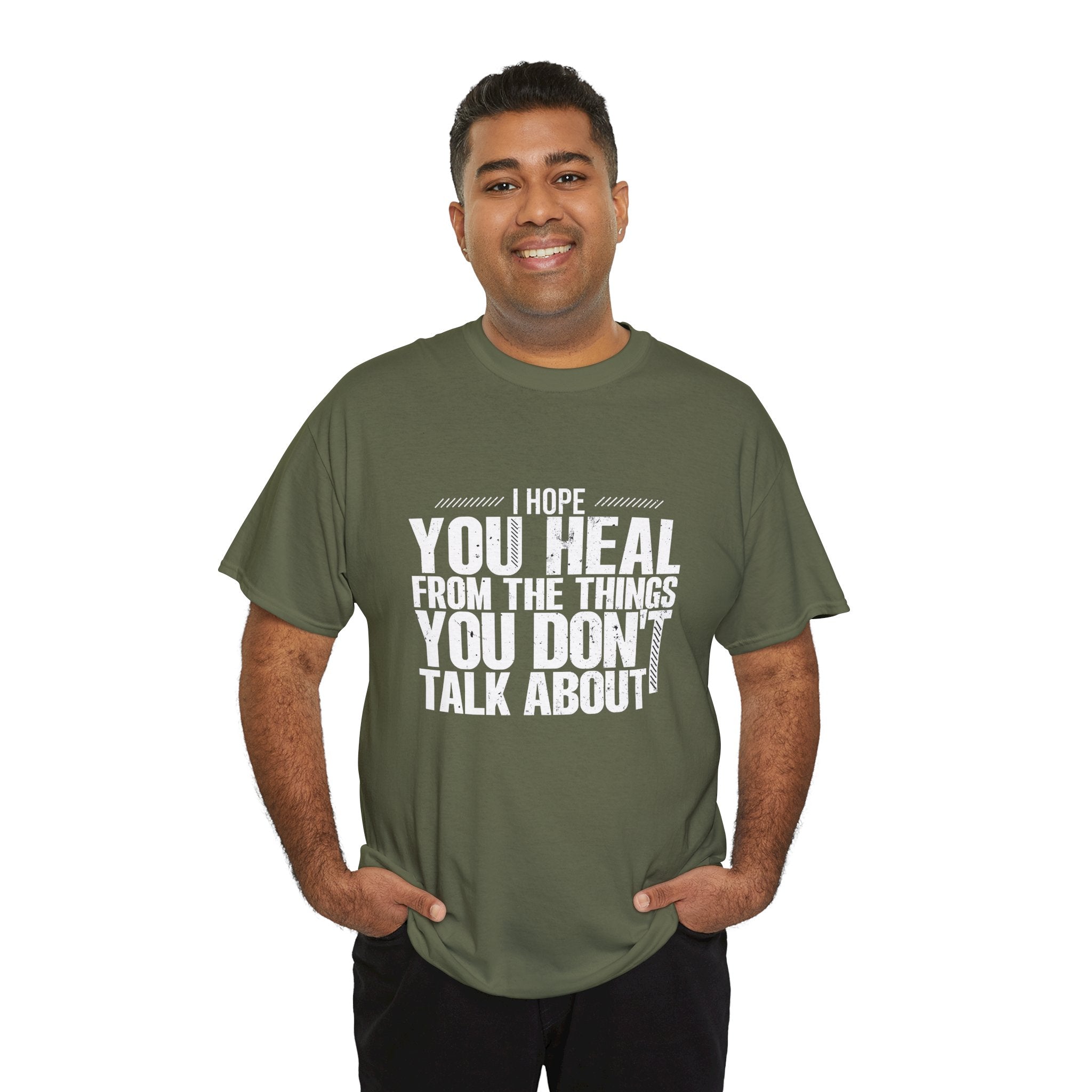 Motivational Unisex Heavy Cotton Tee - "I Hope You Heal"