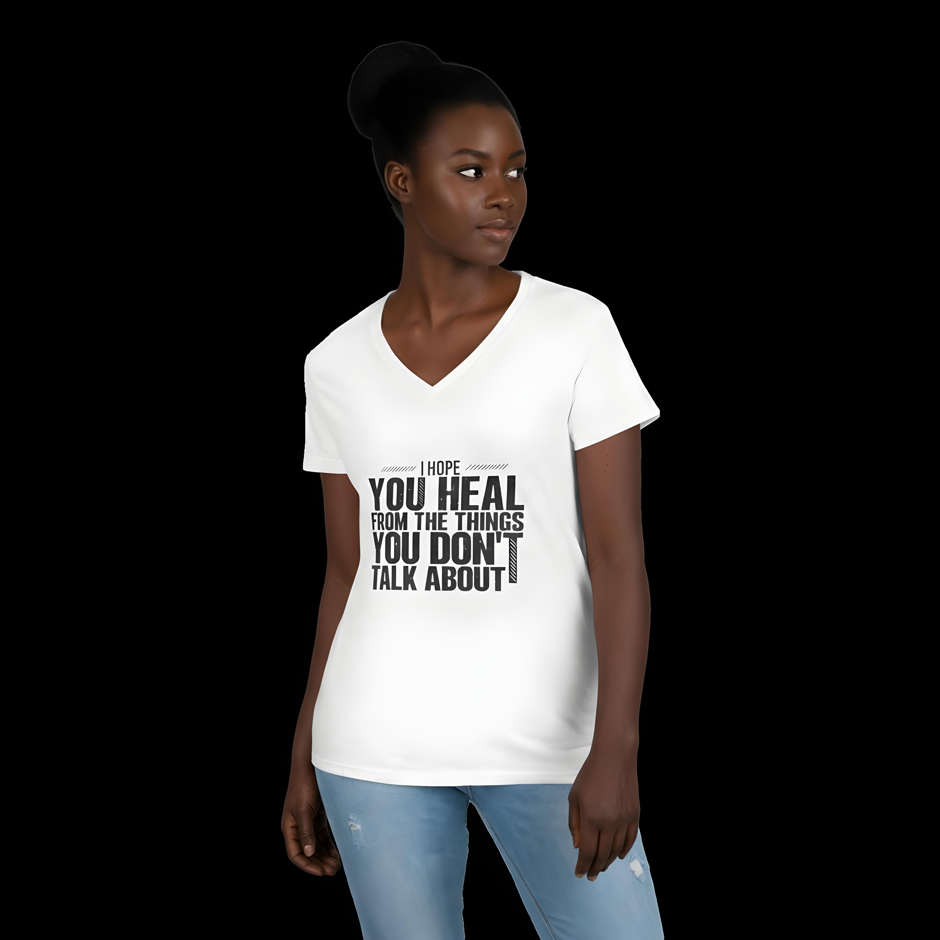 Motivational V-Neck T-Shirt, Graphic Tee