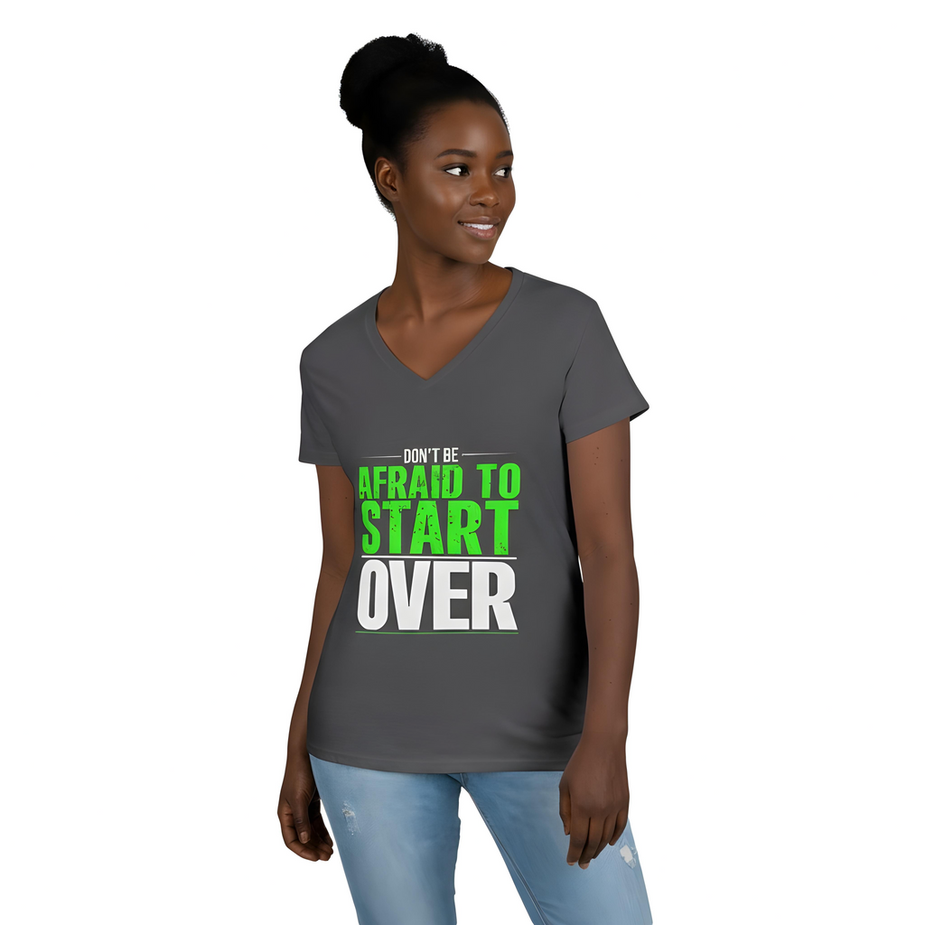 Motivational V-Neck T-Shirt, Graphic Tee
